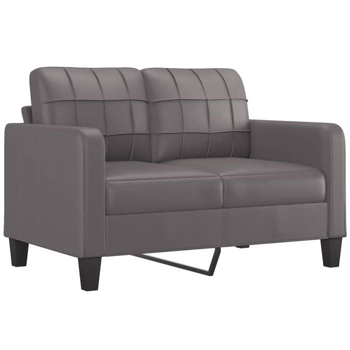VidaXL 2-Seater Sofa Grey 120 Cm Faux Leather, Sofa, Upholstered Sofa, Living Room Seat, Loveseat, Living Room Sofa, Sofa 359114