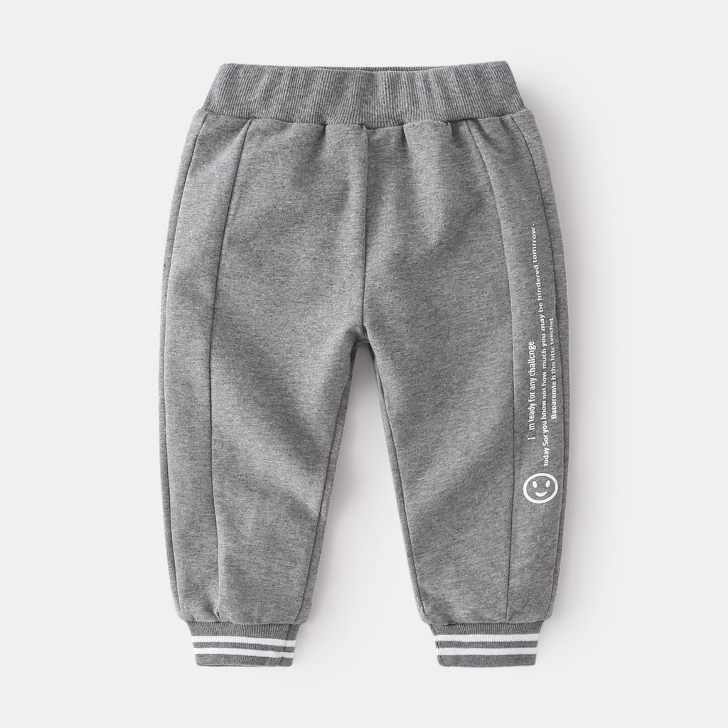Spring New Boys' Sweatpants Korean Comfortable Slacks Trendy and Energetic English Smiley Pants
