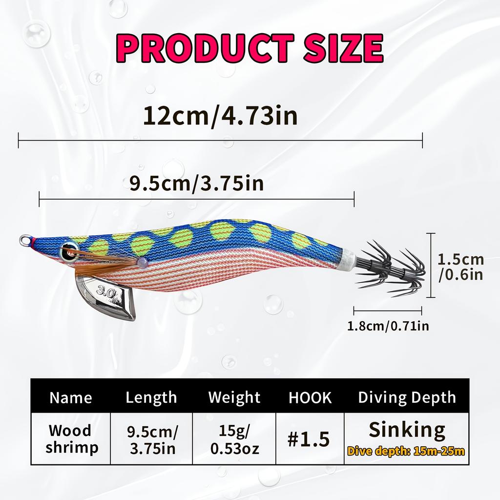 Artificial Hard Bait Luminous Squid Jig Sea Fishing Lure Octopus 3.5#3.0 # 2.5 # Japan Fishing Tackle