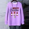 Ladies' Christmas Printed Round Neck Long Sleeved T-shirt Sweatshirt Top