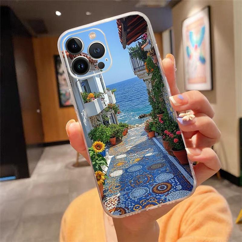 Phone Case Carcasa Funda For iPhone 17 Pro Max Air 16 15 14 13 Pro Max 15 16 Pro 15Plus Greece Turkey Italy Scenery Case