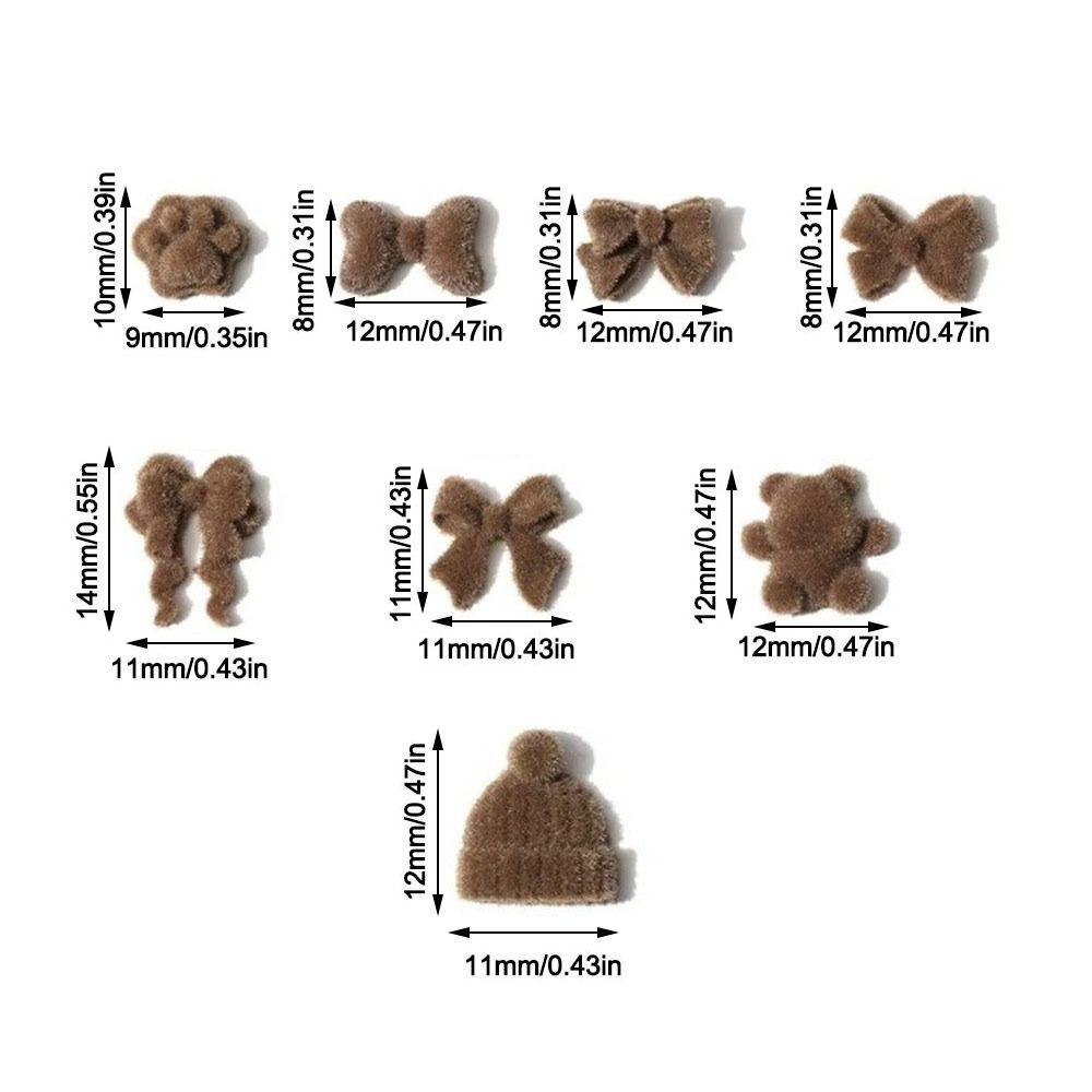 Cat Claw Nail Charms Velvet Bow Bow Tie Nail Art Elegant Accessories 3D Nail Art  DIY Nail