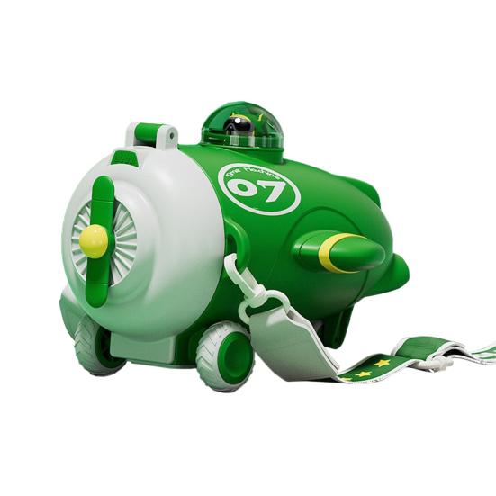 

Бутылка для воды в форме самолета с соломинкой и ремешком 500 мл Мультяшная детская чашка для воды зелёный