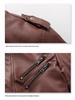 2025 Men's Plus Size PU Washed Leather Hooded Jacket, Two-piece Design.