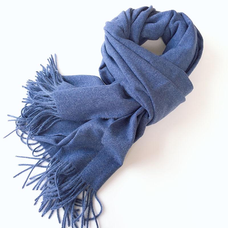 Autumn And Winter Thickened Warm Korean Version Shawl Women'S Fringed Silk Scarf Imitation Cashmere Versatile Solid Color Scarf