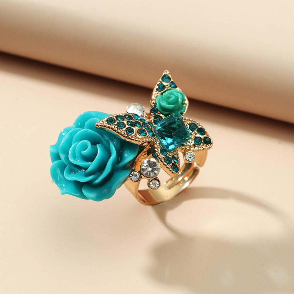 1PC Women's Fashion Trend Butterfly Flower Jewelry Ring Jewelry Accessories Suitable for Date, Party, Festival Gifts-7159