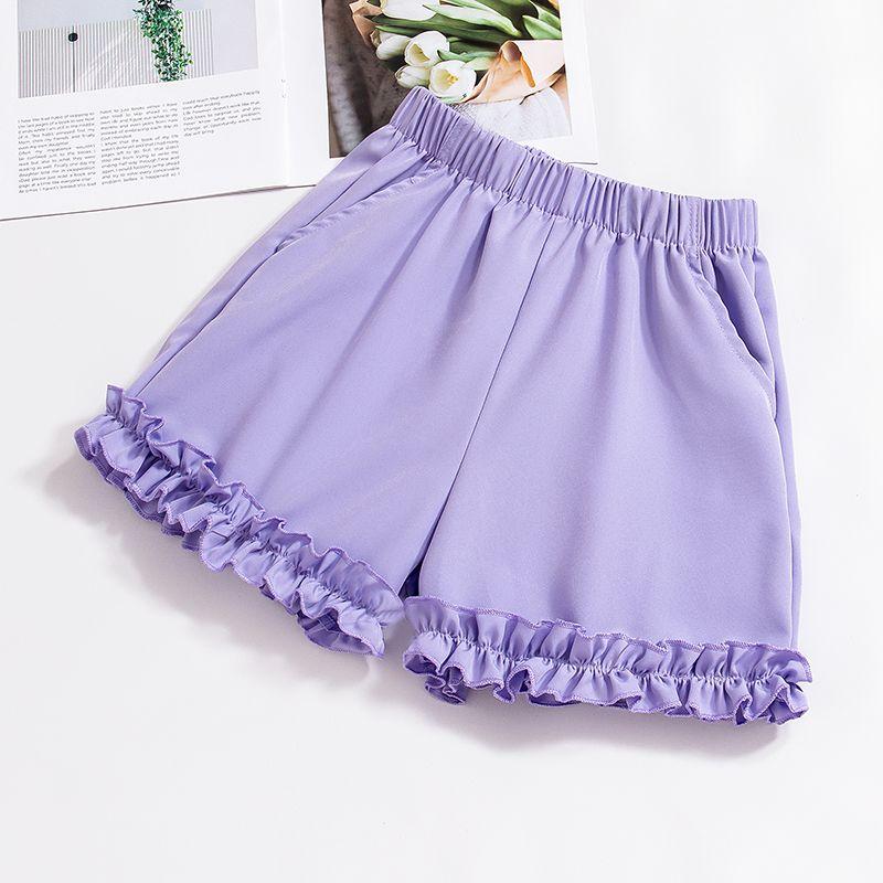 

Летние шорты для девочек, детские кружевные брюки, универсальный свободный крой, повседневные тонкие укороченные брюки, новый тренд 170