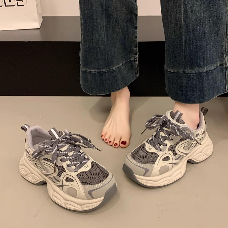 2025 Spring Breathable Dad Shoes Women's Platform New Light and Comfortable Fashion Versatile Explosion Casual Sports Shoes Women