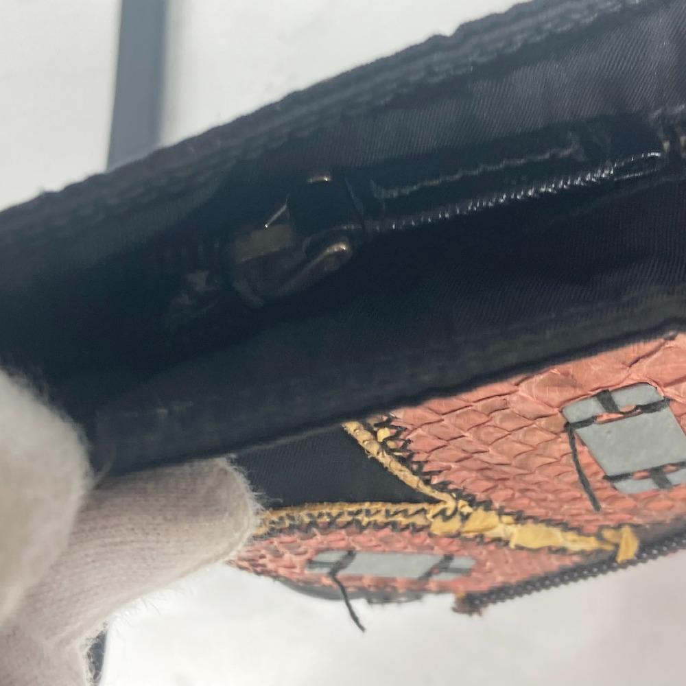 Prada Logo Embroidery Bag Crossbody Pochette Shoulder Bag Black/Multicolore