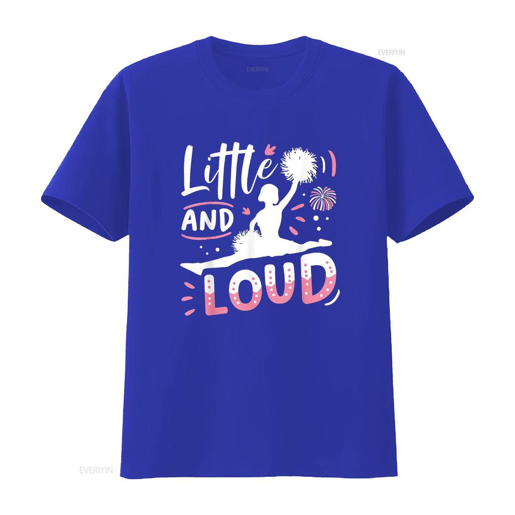 Little And Loud Funny Cheer Cheerleader Cheerleading Girls T Shirt vintage Washed Stylish Top For Everyday Wear streetwear