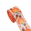 Autumn Mixeds Pumpkins Wired Ribbon Autumn Themed Wired Edge Ribbon For DIY Wreath