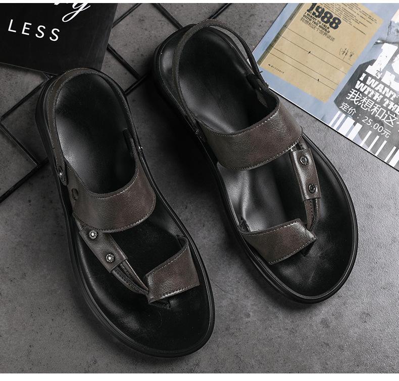 

Factory direct sales high-quality men s sandals summer new men s shoes comfortable soft-soled sandals dual-purpose sandals trendy slippers 44 темно-сірий