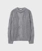 NOIRER Heavy Multi-Cable Oversized Sweater (Melange Grey)