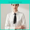 Papillon in Poliestere No Ip con Nappe di Perle per Uomo Donna Business Casual