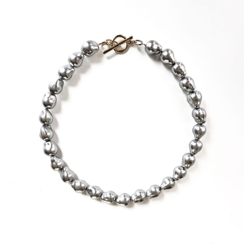 

Eliz by Lizgallery Baroque Pearl Necklace_Grey gray