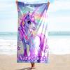 1PC Custom Name Magical Unicorn Fantasy Beach Towel Highly Absorbent And Sand-Resistant Towel for Swimming, Pool, Yoga, And Travel Lightweight