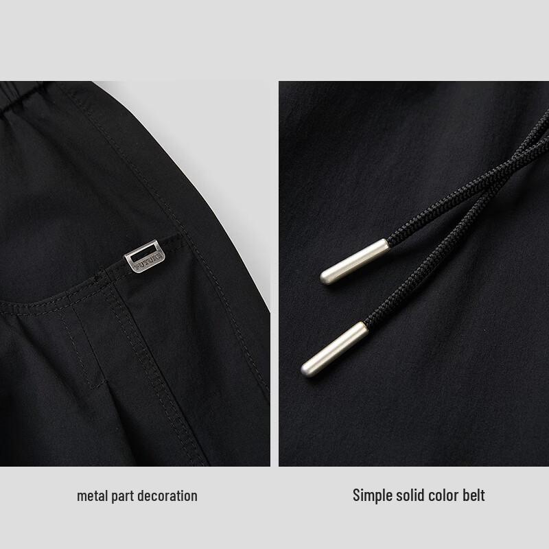 HLA Men's Tapered Elastic Waist Casual Cropped Pants