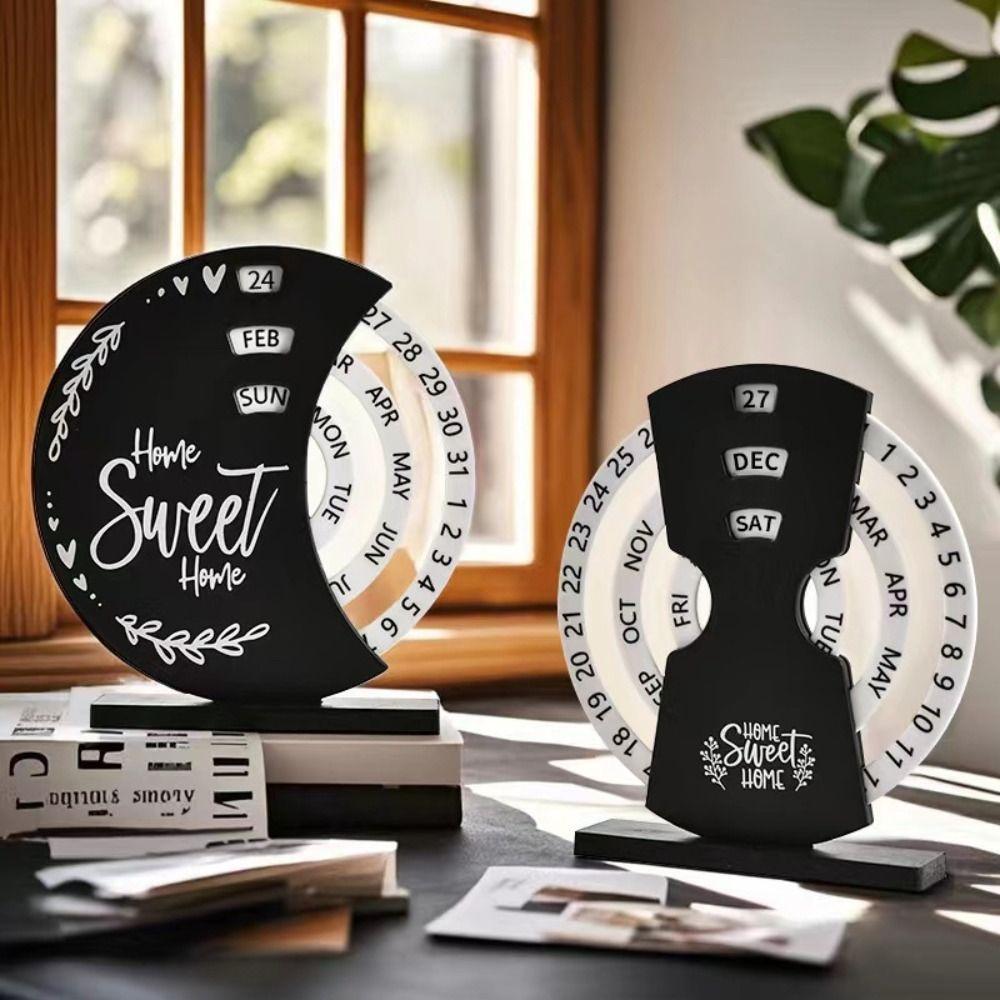 Calendário Perpétuo com Exibição de Mês e Data Decoração de Mesa para Home Office