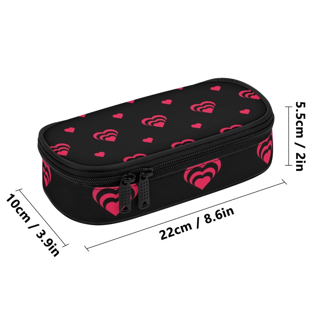 Pencil Case Organized Storage Strong Polyester Fabric Zipper Closure with Mesh Pocket Removable Divider and Pen Slots for Students