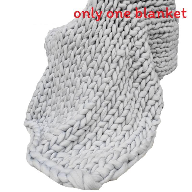 Bearaby Weaving Ultra Coarse Blanket With Solid Color Design For Household Daily