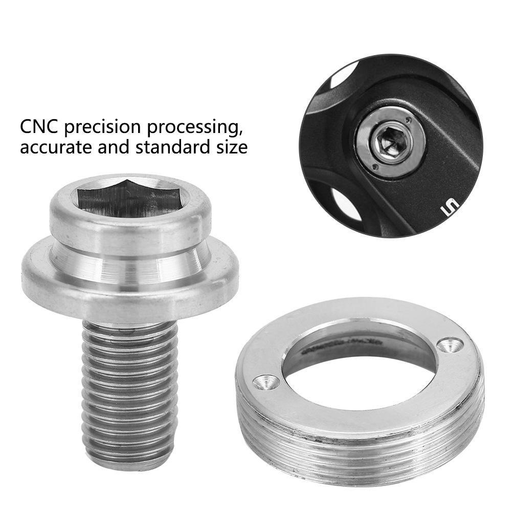 M8*15mm Mountain Road Bike Crank Bolt Bottom Bracket BB Axle Screws Kit with Dust Cap & Washer