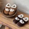 New Winter Trendy Children Snow Shoes Suede Leather Lazy Loafers Boots Shoes Girl Fashion Plush Leisure Platform Sneakers I10026