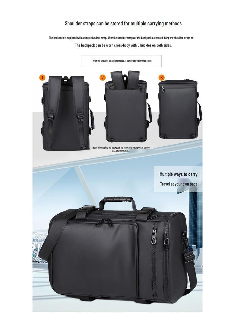 Premium Herren Laptop Rucksack für Business und Pendeln - Einzel- oder Doppel-Schulter, Großes Fassungsvermögen