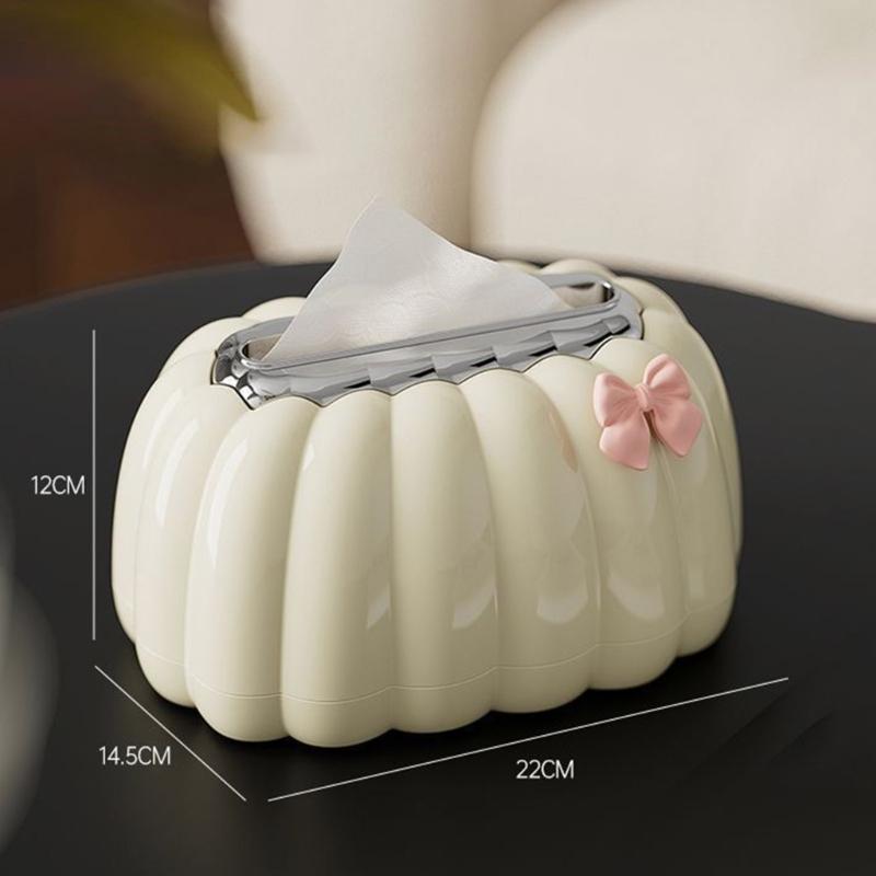 Decorative Pumpkin Shaped Tissue Dispenser Easy Clean Plastic Household Essential for Living Room