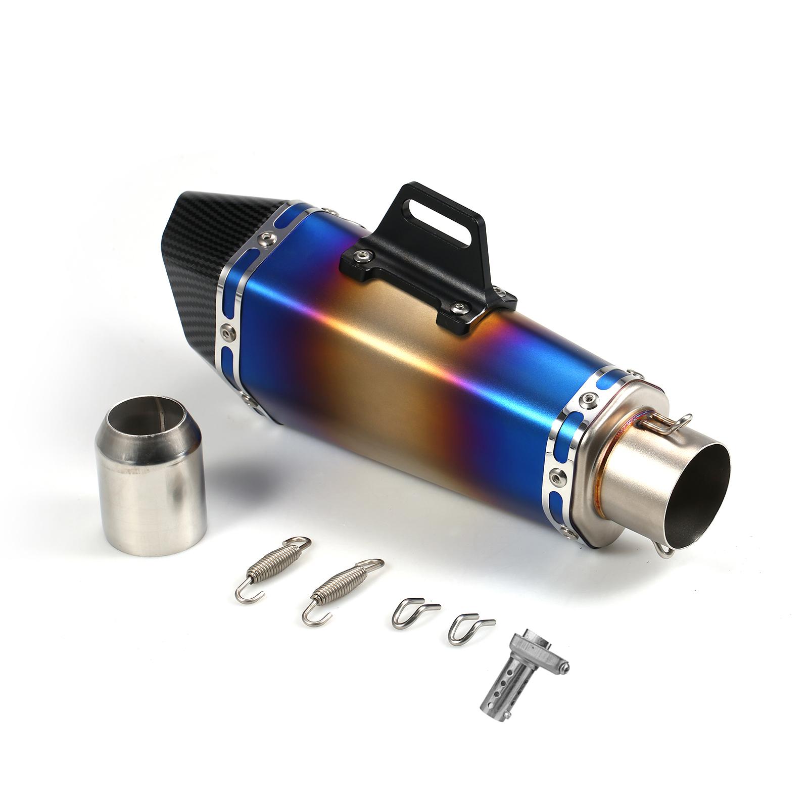 1.5-2 ''Inlaat Motorfiets Uitlaatdemper Pijpen Unversal Slip on Silencer Mode Stijl Staart Buis blauw