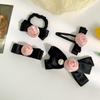French Rose Hair Clips Bow Butterfly Flower Hairpin Women High Ponytail Hair Ties Rubber Bands Girls Hair Accessories