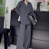 Schickes V-Ausschnitt Pullover & Weite Hosen Zweiteiler Set für Damen - 2025 Herbst/Winter Mode Strickware