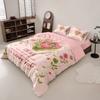 3pc Pink Carnation Floral Print Coreless Duvet Set Multiple SizesSoft Bedroom Living Room Holiday Decoration Machine Washable