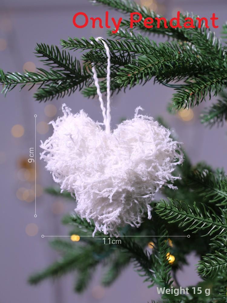 Creative Christmas Tree Socks Heart Shaped Feather Pendant Christmas Decoration For Festive Tree Decor