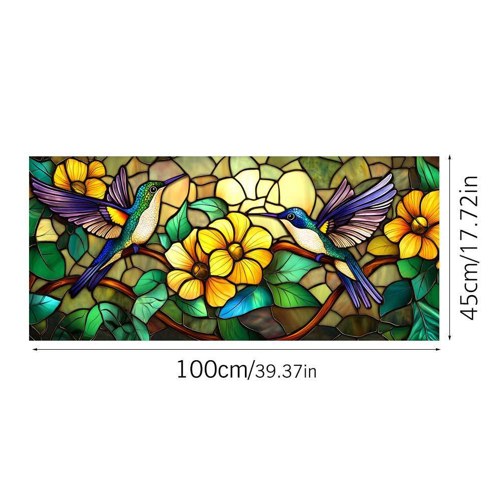 Floral Pattern Pvc Static Cling Window Film With Removable Design For Living Room Decor