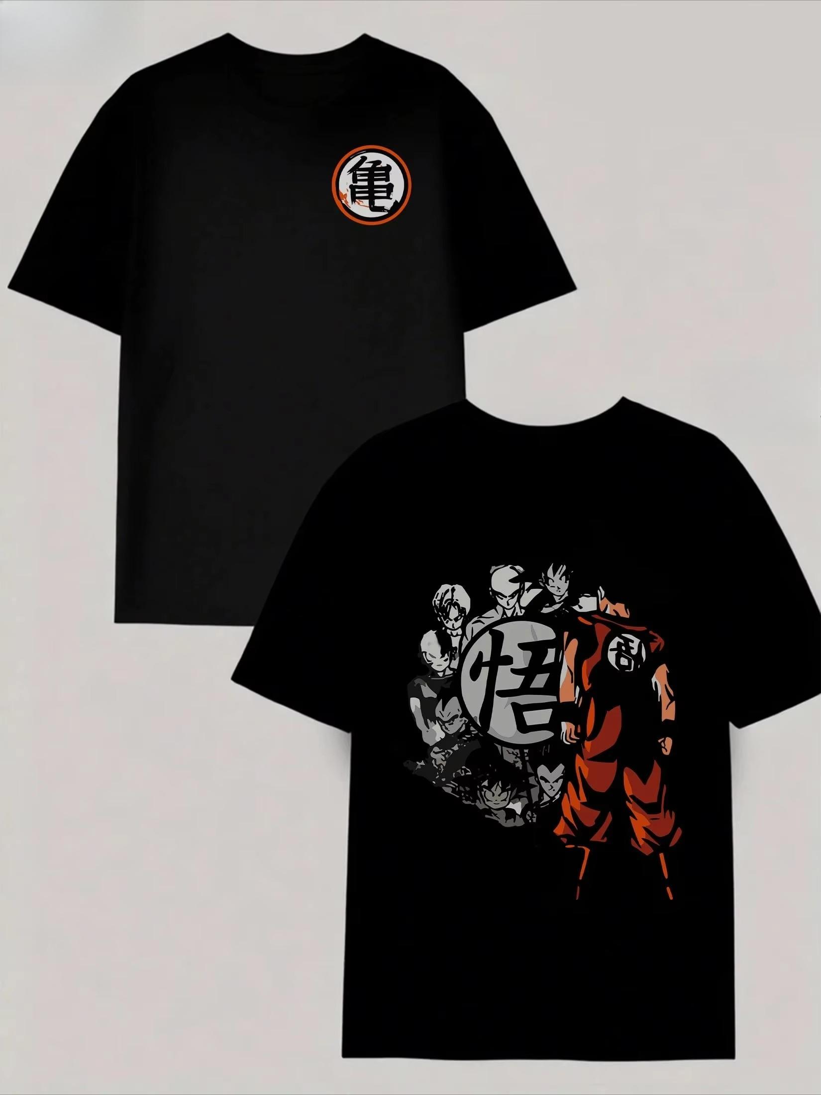 2026 new Dragon Ball Cartoon Tshirt  Summer Loose Pure Cotton ShortSleeved Tshirt  Casual Print Tshirt  Goku Print 4XL