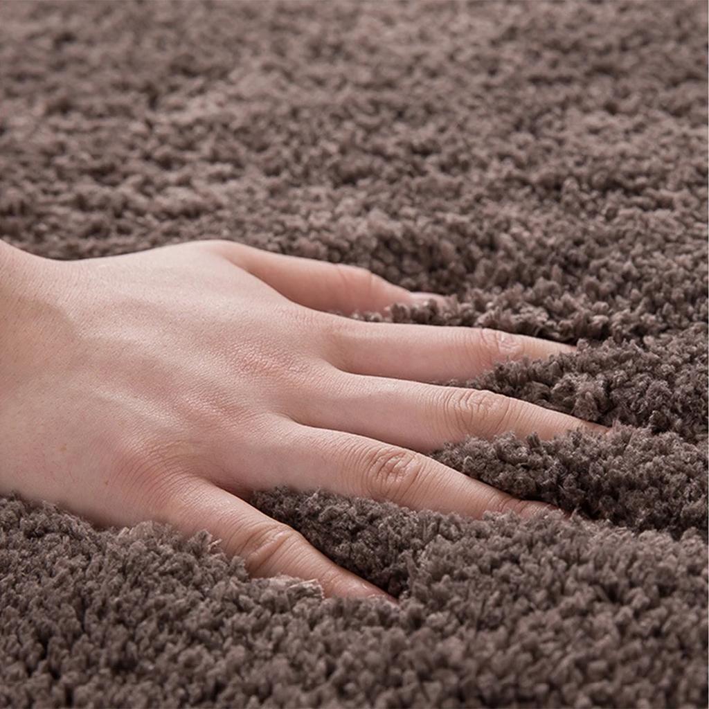 Solid Color Thickened Bathroom Non-slip Foot Mat Shower Room Door Absorbent Mat Dirt-resistant Toilet Mat Furry Mat