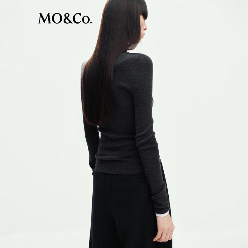 MO&Co. Women's Wool Turtleneck Slim-Fit Pullover
