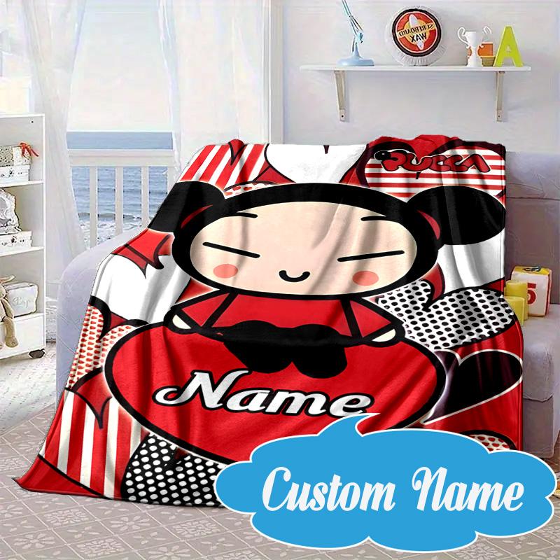Custom Name Love Heart Blanket bed sofa Blanket Flannel Blanket for Camping, Hiking, Picnic Essentials,gift for Fan family