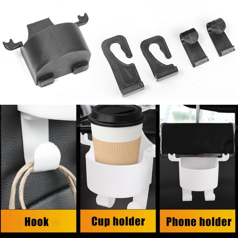 Car Hook Storage Holder Universal Automatic Seat Headrest Backrest Storage Hook Water Cup Storage Rack Car Interior Accessories