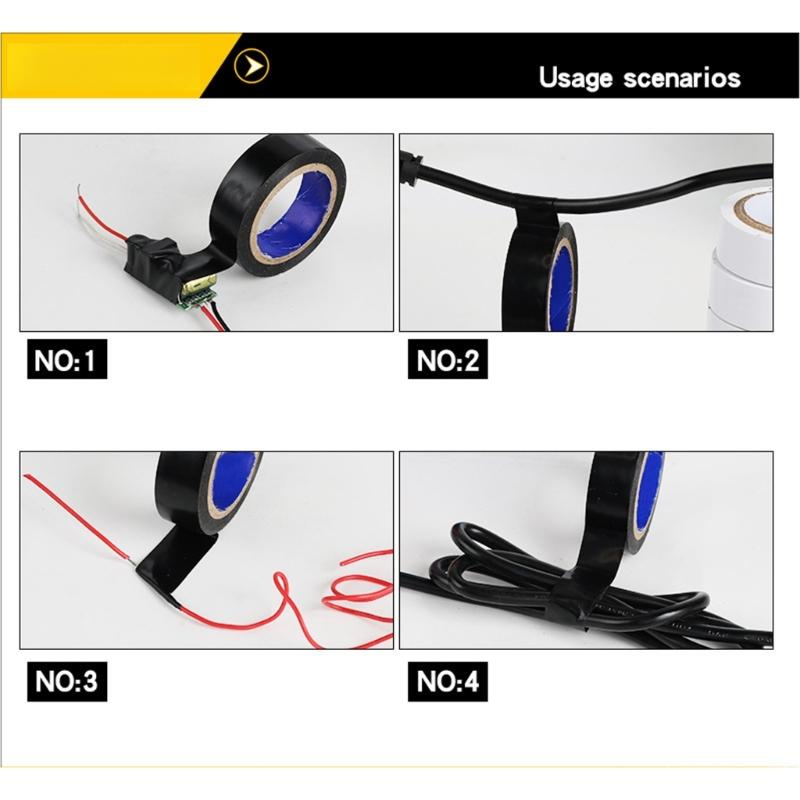 Upgrades 6 Rolls PVC Flame Retardant Waterproof Electrical Tape 5M High Elasticity Strong Adhesive for Homes Repairs