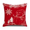 Red and Black Plaid Christmas Pillow Case Linen Print Home Lumbar Support Office Cushion