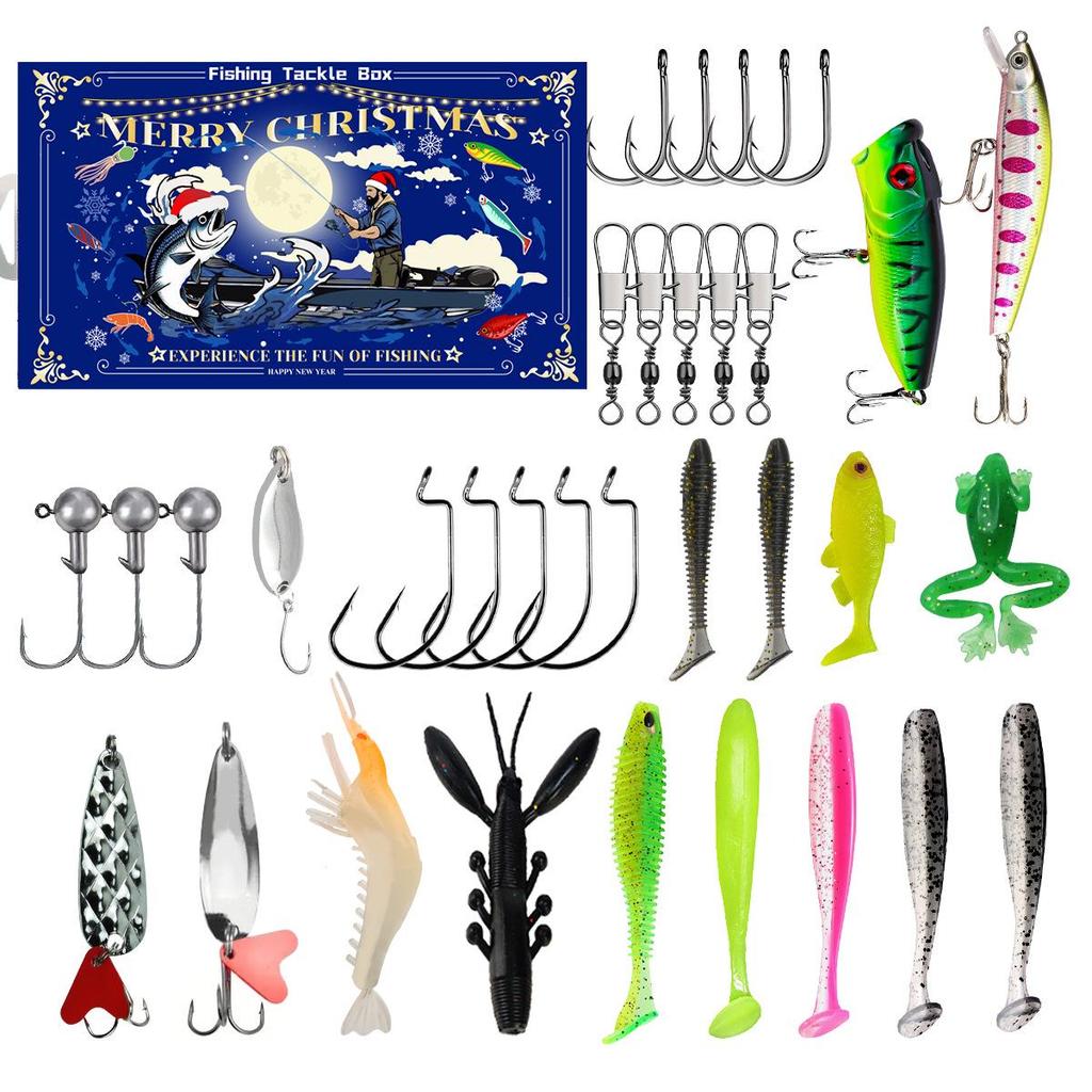 Creative Christmas Fishing Lure Set: Freshwater Trout, Bass & Salmon Hard Baits with Hooks
