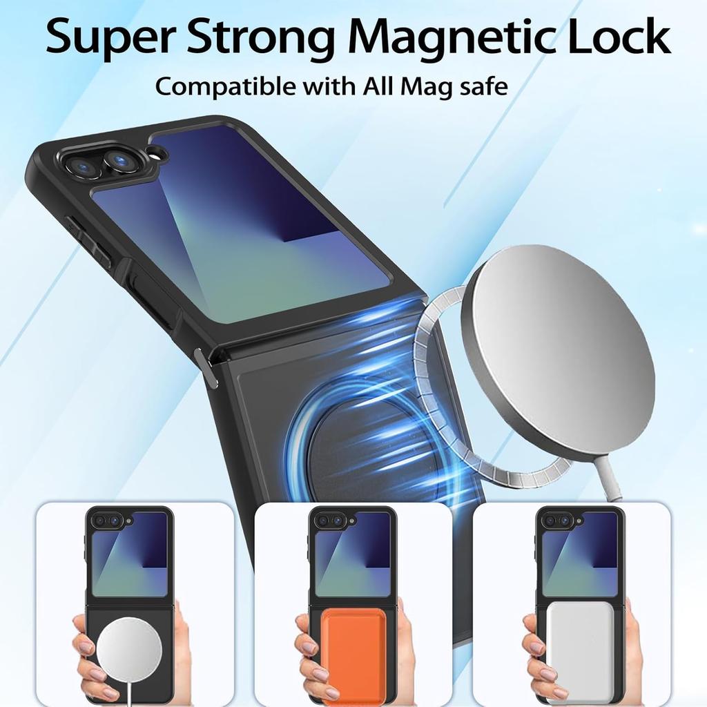 Magnetic Ring Holder Case for Samsung Z Flip 6 Shockproof Protective Cover for Samsung Z Flip 6
