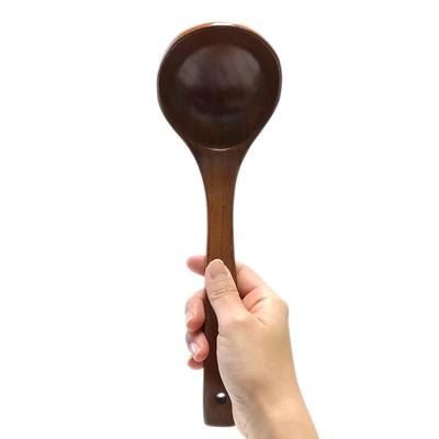 Lacquered Wooden Natural Easy To Hold and Kitchen Cooking Ladle Ladle, Wood, Spoon, Pot, Use, Utensils, Utensils, Cutlery, Ladle, (large Size)