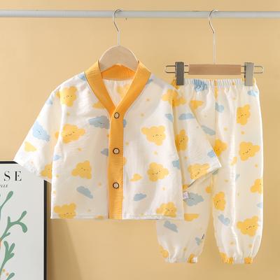 Pijamale pentru copii, Serviciu la domiciliu, Costume de vară pentru bebeluși, Lenjerie intimă pentru băieți și fete, Cardigan, Haine casual subțire cu aer condiționat pentru copii mari