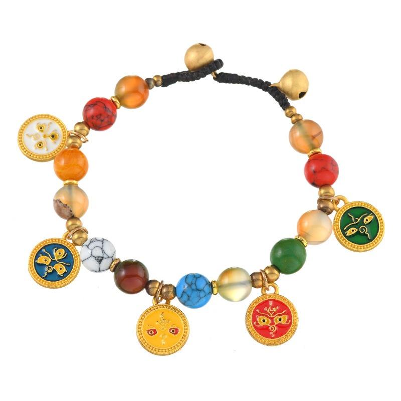 Vintage bracelet niche design Tibetan exotic style men's hand rope natural stone woven bracelet women