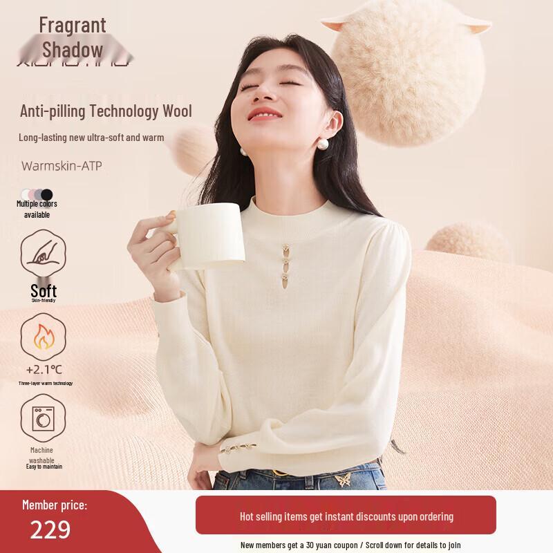 Women s Anti-Pilling Wool Blend Half-High Neck Sweater XL