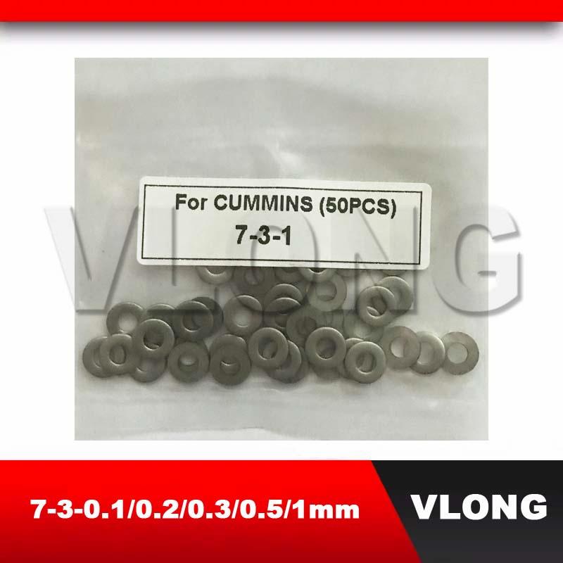 Dieselbränsleinsprutare 7-3-0,1MM Justeringstrycktvättbrickor 0,1 mm 0,2 mm 0,3 mm 0,5 mm 1 mm Justeringsplatta