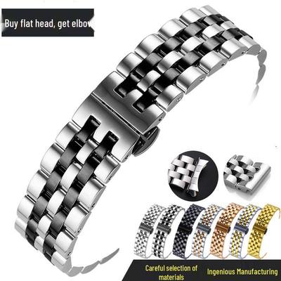 Cinturino per Orologio in Acciaio Inossidabile a Cinque Maglie con Estremità Curva (16-24mm)