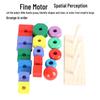 Wooden Montessori Geometric Stacking Tower - Colorful Educational Building Blocks for Early Development